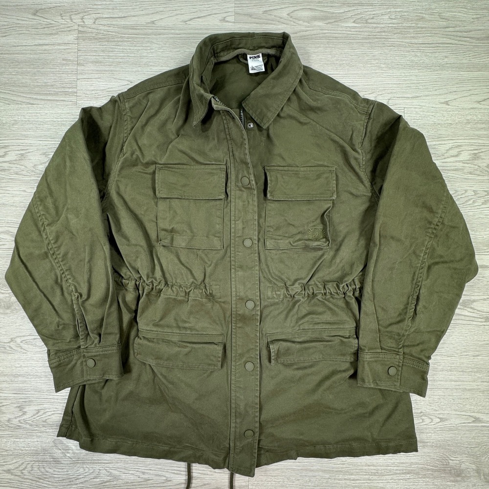 PINK‎ Victoria's Secret Women's Jacket Utility Field Olive Green Medium